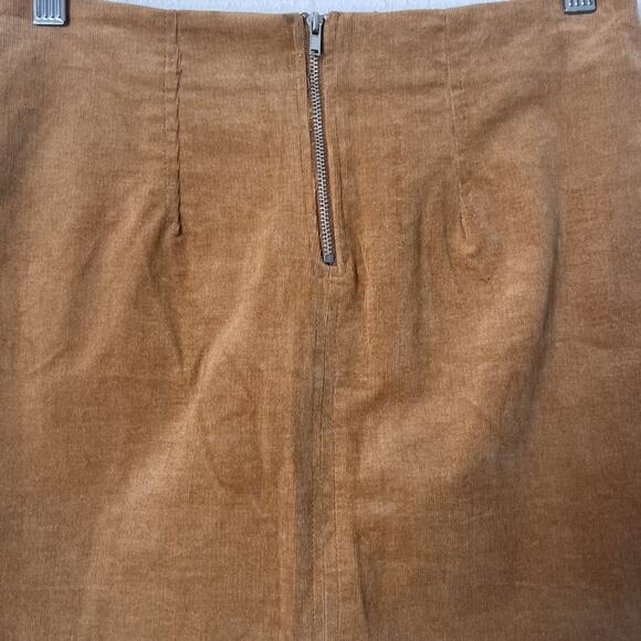 Forver21 Size M high waist curved hem suedette corduroy body con mini skirt - Picture 6 of 6